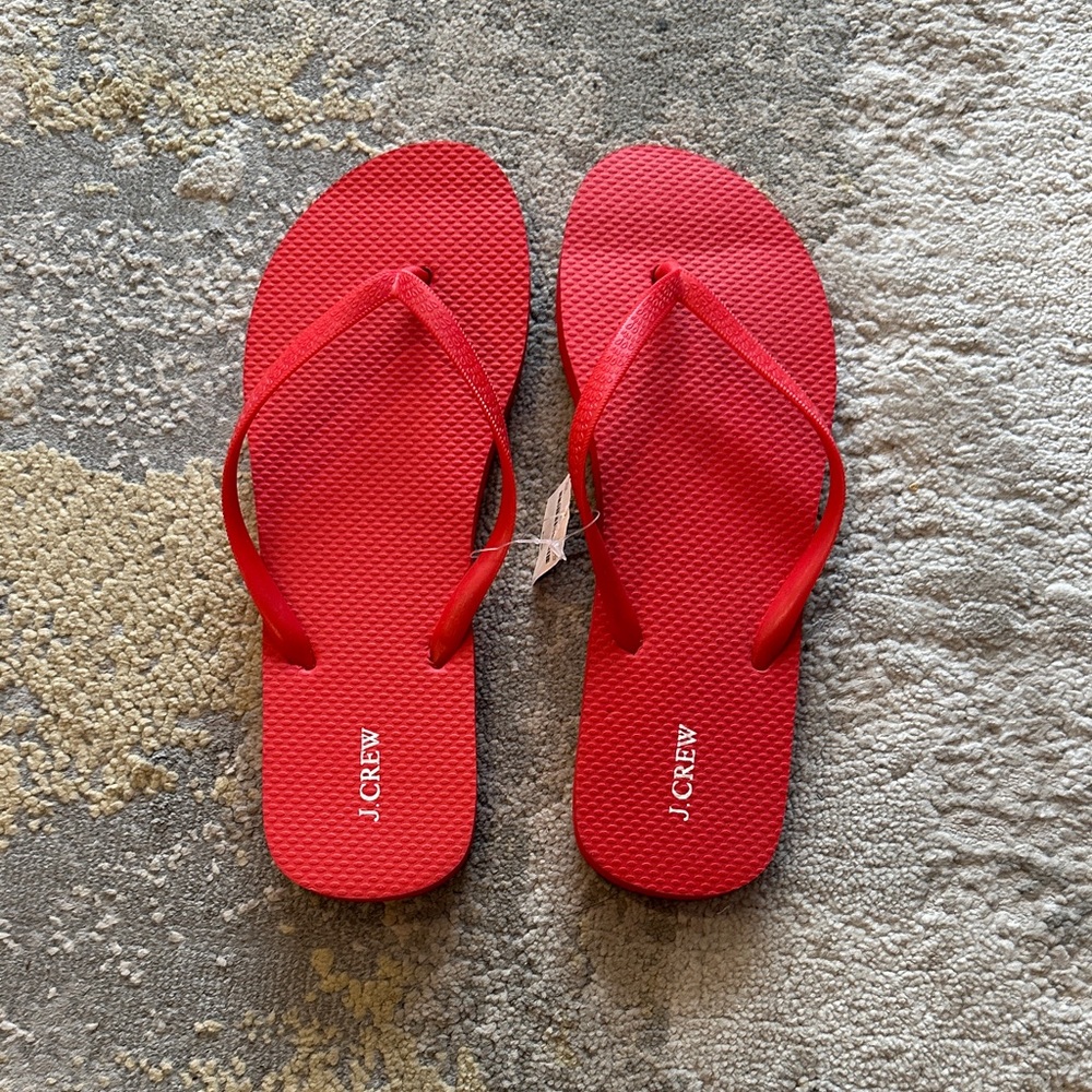 J.Crew Red Flip Flops